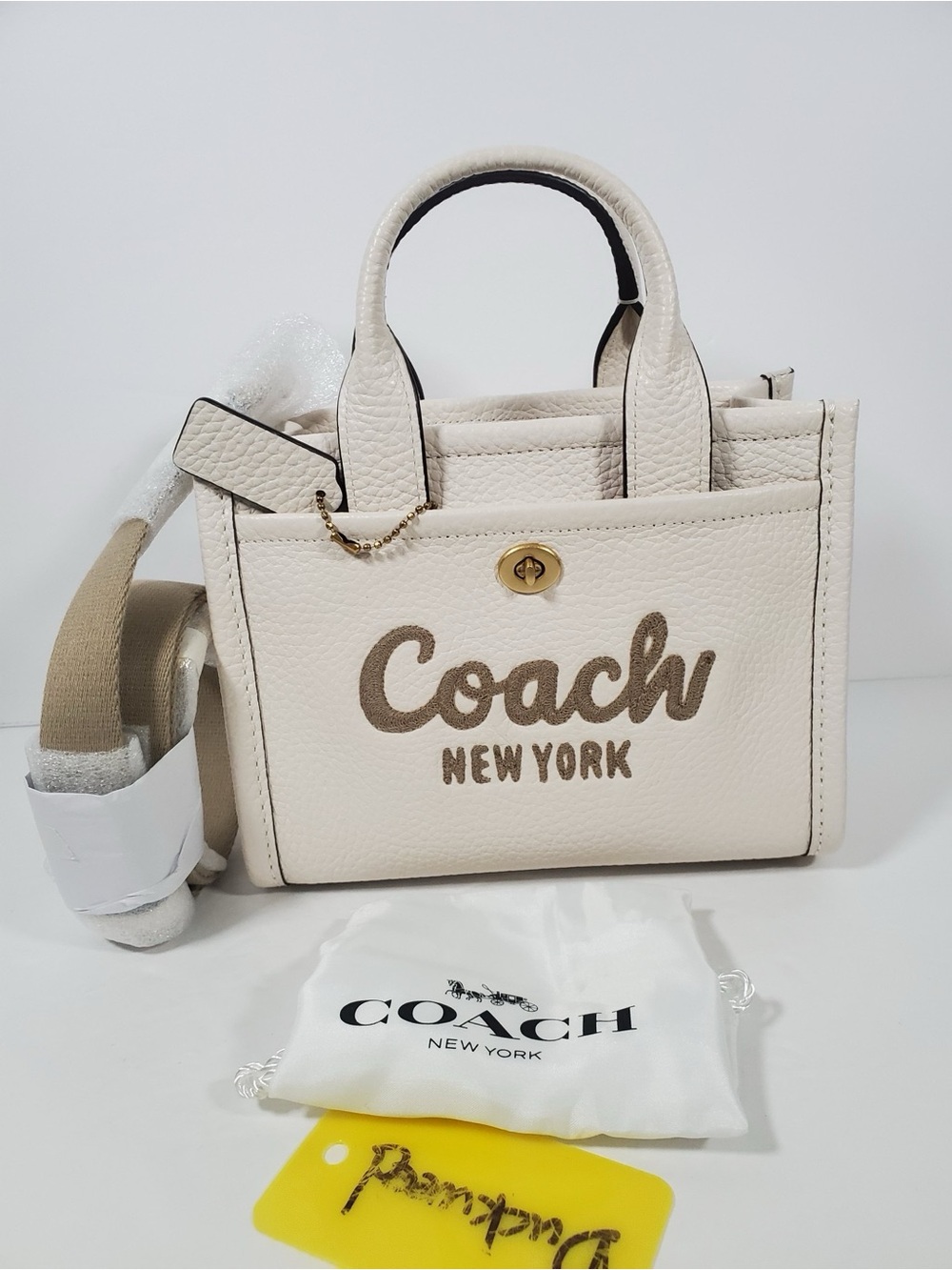 NWT Coach Cargo Tote Bag 20 CAO26-Brass/Chalk